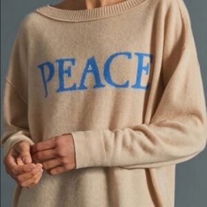 Anthropologie cashmere Blue Peace Design